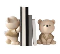 1 Paire Livre Mignon Ends Book Ends Decorative, Bear Mignon Book Ends Imperproping Resin Mignon Berdres avec Une Base Non glissée pour Les étagères, Bureau de Bureau Home Office Gift