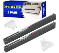 1 Paire Mécanisme Fermeture Amortisseur pour Glissiere pour Tiroir Métalliques 350/550 mm - Mécanisme de Fermeture Amortie Comprend 2 Pcs Supports de Montage - Garantie de 10 Ans - MONTERAL