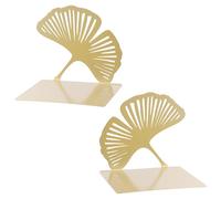 1 Paire Serre-Livres, Cale Livre en Métal, Bloc Livre pour Étagère, Presse Livre Rangement pour Bureau, École, Domicile (Gold)