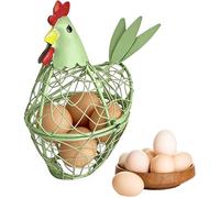 1 Panier à œufs, Support rangement métal, Design poule, Grille aérée, Cuisine ferme, Décoration table .
