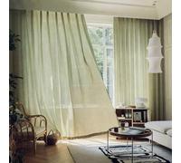 1 panneau de rideau en lin japonais, rideau filtrant vert clair minimaliste, conception à poche de tringle, convient pour la décoration du salon, du balcon et de la chambre à coucher, rideau de salon,
