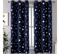 1 panneau Rideau occultant à motif lune et étoile dessin animé en polyester texturé pour et 100*200,150*200,85*90,150*250,132*160,100*130,132*183,132*213,132*274,132*244,100*130 (2 panneaux),100*200 (