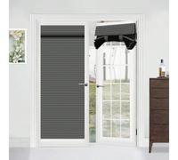 1 Panneau Rideaux de porte française gris foncé Style de stores de porte, rideaux de porte occultants, rideaux de porte avant pour fenêtre de porte, chambre, bureau, store à nouer à isolation thermiqu
