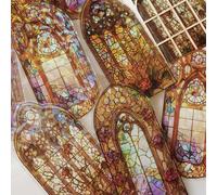 1 paquet/10 pièces/Set Autocollants pour animaux de compagnie de style européen vintage avec feuille d'or laser pour la décoration DIY et les fournitures scolaires Taille UniquePET
