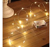 1 paquet de mini-guirlandes lumineuses à piles en fil de cuivre, convenant pour la chambre à coucher, les lumières scintillantes, les bocaux, les lumières de lucioles étanches, les fêtes DIY, Noël, le
