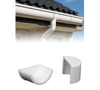 1 paquet Raccord PVC demi-rond pour gouttières, choix de tailles 50-315mm | Raccord droit, coude, té, bouchon ; pour gouttières et systèmes de drainage(Domed end cap,D 1.97IN)