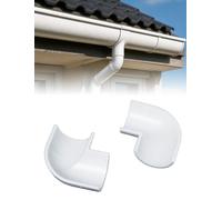 1 paquet Raccord PVC demi-rond pour gouttières, choix de tailles 50-315mm | Raccord droit, coude, té, bouchon ; pour gouttières et systèmes de drainage(Elbow,D 9.85IN)