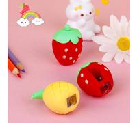 1 paquet, taille-crayon en forme de fraise mignon, taille-crayon mini portable kawaii, taille-crayon en forme de fruit, accessoire de coupe-crayon, fournitures de bureau pour la maison et l'école 1 fa