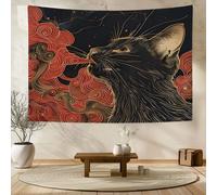 1 Pc asiatique Ukiyo Art japonais chat hirondissant nuages vague tissu amusant tapisserie tenture murale avec accessoires, maison dortoir Bedro