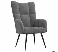 1 PC Chaise Relax - VIDAXL - Fauteuil de Chambre/salon - Gris foncé Velours 61x70x96.5 cm F4701
