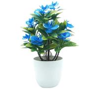 1 pc en pot fleur artificielle papillon orchidée en pot intérieur et extérieur fausses plantes avec vase blanc pour la décora[287]