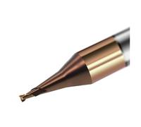 1 pc HRC60 Micro Fraise En Bout 0.2mm 0.3mm 0.4mm 0.5mm 0.6mm 0.7mm 0.8mm 0.9mm 2 Flûtes Carbure Plat Carré CNC Fraises Routeur(0.2mm Flat HRC60)