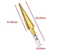 1 Pc Hss Titane Enduit Étape Cône Foret Haute Vitesse En Acier Hexagonal Étape Forets Trou Cutter Outils Électriques 3-13mm