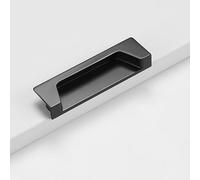 1 Pce Poignée de Placard Noire Encastrée, Longueur 106mm, Longueur 106mm | Poignée encastrée rectangulaire , visserie incluse, finition noir élégant pour meuble