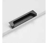 1 Pce Poignée de Placard Noire Encastrée, Longueur 138mm, Longueur 138mm | Poignée encastrée rectangulaire , visserie incluse, finition noir élégant pour meuble