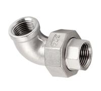 1 Pcs 1/4" 1/2" 3/4" 1" 2" Femelle À Femelle Filetage Coude À 90 Degrés SS304 Raccord À Joint Direct Raccord Union Raccord De Tuyau For Tube(1-1/4")