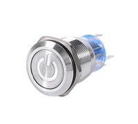 1 PCS 19mm 12 V LED Étanche Inoxydable Autobloquant Bouton-poussoir À Verrouillage Interrupteur D'alimentation Indice IP IP65 IK08 Rouge, vert, bleu, blanc (en option)(blanc)