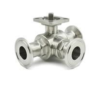 1 pcs 3/4 "1" 1-1/4 "1-1/2" 2 "SS304 Vanne à boisseau sphérique à trois voies Vanne à boisseau sphérique de type T/L(SUS304,L-PORT_19MM FERRULE 50.5)