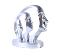 1 PCS Créatif Demi-Visage Résine Statues Décor Abstrait Sculptures Objets Décoratifs Modernes Statue de Penseur pour Salon Bureau Bibliothèque Étagère TV Meuble Table Basse Décoration