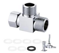1 Pcs Robinet 3 Voies T Adaptateur Pour Robinet de WC Divertisseur Valve, avec 6 Joints en Caoutchouc pour Salle de Bain, Jardin, Cuisine