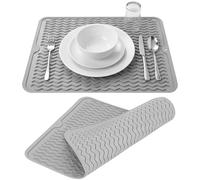 1 PcsTapis de Séchage Vaisselle en Silicone, 30x40 cmTapis Egouttoir Vaisselles, Tapis d'égouttage Vaisselle Antidérapant, Tapis de Drainage de Cuisine, Organisateur d'évier en Silicone(Gris)