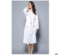 1 peignoir femme coton gaufré, léger et absorbant, peignoir de bain éponge, pour spa et sauna, blanc L .