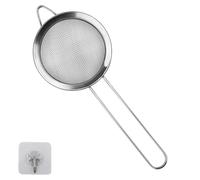 1 petit passoire en acier inoxydable à mailles fines avec crochet de cuisine, 8 cm de diamètre, passoire à thé avec poignée, idéale pour jus, œufs, thé, café, farine