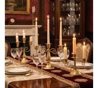 1 pièce/1 set Bougeoir en fer vintage européen, accessoires pour dîner aux chandelles, décoration de table de mariage. (Les bougies ne sont pas incluses) Pour la décoration de Noël, les cadeaux de Noë