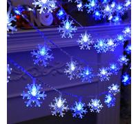 1 pièce 10/20/30 LED 2m/3 mètres/4,5m Guirlande lumineuse flocon de neige, convient pour la chambre, la chambre à coucher, toutes les saisons, la décoration de fête, les lumières de conte de fées, les