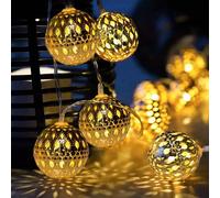 1 pièce 10/20 LED Lampe décorative à piles de style marocain, guirlande lumineuse d'ambiance sphérique parfaite pour la maison, la chambre, le jardin, les fêtes, les anniversaires, les murs, les fenêt