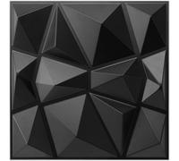 1 pièce/10 pièces/20 pièces/30 pièces/40 pièces/50 pièces Autocollant mural 3D avec motif de diamant 3D, panneau mural résistant au feu et à l'usure, 30x30cm noir mat & blanc, décoration murale DIY po