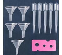 1 pièce 11 pièces/lot de petits entonnoirs transparents et de pipettes en plastique. Ensemble d'ouvre-bouteilles essentiels pour bouteilles de parfum et roll-on Polychlorures de vinyle
