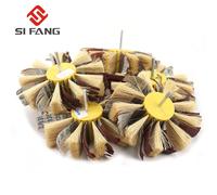 1 pièce 150mm * 6mm monté sur arbre Sisal et tissu émeri poils brosse de polissage roue pour bois apprêt métal ponçage Replacement 180
