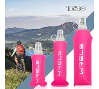 1 pièce/2 pièces 150ml/250ml/500ml Bouteille d'eau souple en silicone pliable avec valve de morsure pratique en TPU, convient pour le cyclisme, le camping, la randonnée, la course et autres activités.