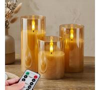 1 pièce/2 pièces/3 pièces Bougies LED sans flamme, bougies piliers LED vacillantes, lumières de bougies, mèche en forme de goutte d'eau améliorée, bougies électroniques à piles (piles non incluses), c