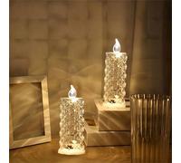 1 pièce/2 pièces/3 pièces Bougies sans flamme en cristal, convient pour mariage, fête et décoration de la maison, alimentées par batterie 1 pièce (01),2 pièces (01),3 pièces (02)ABS