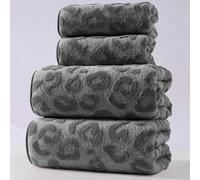 1 pièce&2 pièces &4 pièces Ensemble de serviettes de bain imprimé léopard de luxe - Tissu éponge corail jacquard, serviettes ultra douces et moelleuses, idéal pour créer une décoration intérieure auda