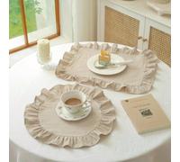 1 pièce/2 pièces/6 pièces Sets de table à bords volantés de couleur unie et bonbon, petites serviettes en dentelle florale de style Ins, nappe multi-usages Blanc-35*45cm,Beige-35*45cm,Rose - 35*45cm,B