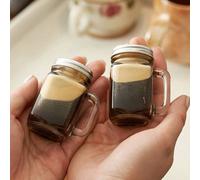 1 pièce / 2 pièces / 6 pièces Tasse à expresso de petite taille, conteneur de café portable, bouteille de café de poche, bouteille de lait en verre, mini pot scellé 35 ml. 2 pièces,1 pc,6 piècesUnicol