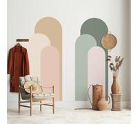 1 pièce/2 pièces Autocollant mural minimaliste moderne en forme d'arche, décoration murale en PVC amovible, convient pour la chambre, le salon, l'entrée, 19,69 X 47,24 pouces Style A,Style B,Style A +