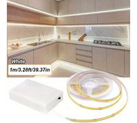 1 pièce/2 pièces Bande lumineuse LED COB alimentée par batterie, options de boîte à batterie transparente et blanc laiteux, tension 5V, longueur découpable sans affecter l'utilisation, dos auto-adhési