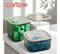 1 pièce/2 pièces Boîte de rangement en plastique pour détergent à lessive, organisateur multifonctionnel de salle de bain et boîte de rangement pour poudre à lessive, bombes de bain, boosters de parfu