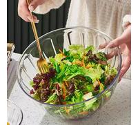 1 pièce/2 pièces Bol à salade couvert, bol en plastique transparent épais, pour le stockage de plats froids de salade et de fruits à la maison, cuisine, cadeau de Noël, fournitures scolaires L,XL,M,XX