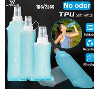 1 pièce/2 pièces Bouteille d'eau souple en silicone avec valve de morsure, pliable et pratique, améliorée, 150ml/250ml/500ml, en TPU, convient pour le cyclisme, le camping, la randonnée, la course, l'