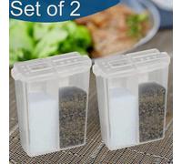 1 pièce/2 pièces Ensemble de salière et poivrière en plastique, boîtes à sel et poivre transparentes avec couvercles, bocaux à assaisonnement en plastique, contenants à condiments portables convenant 