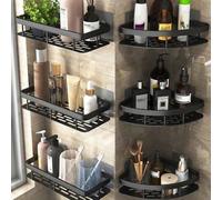 1 pièce/2 pièces Étagère de rangement murale perforée, panier de rangement libre, étagère de rangement et de tri pour salle de bain, étagère d'angle suspendue, étagère de rangement classée pour salle 