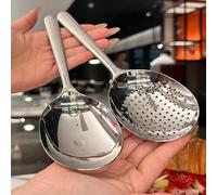 1 pièce/2 pièces Grande cuillère de service en acier inoxydable, grande louche de service, cuillère de buffet de fête, résistante au lave-vaisselle, cuillère de cuisine en argent, restaurant, hôtel, u