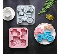 1 pièce/2 pièces Moule en silicone créatif multi-cavités en forme de tracteur de différentes tailles pour gelée, gâteau et chocolat Silicone