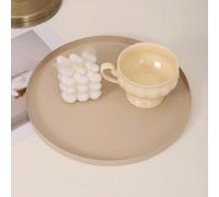1 pièce/2 pièces Plateau rond en fer beige, plateau de rangement minimaliste rond, plateau de rangement pour table de cuisine et de salle à manger, plateau de rangement pour clés, montres et bijoux, d