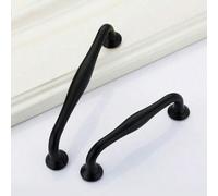 1 pièce/2 pièces Poignées et boutons de cuisine en alliage d'aluminium noir, boutons de tiroir, poignées de porte de placard/armoire, poignées de commode, quincaillerie d'ameublement Pas de trou 128mm